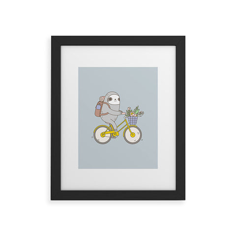 Noristudio Biking Sloth Framed Art Print