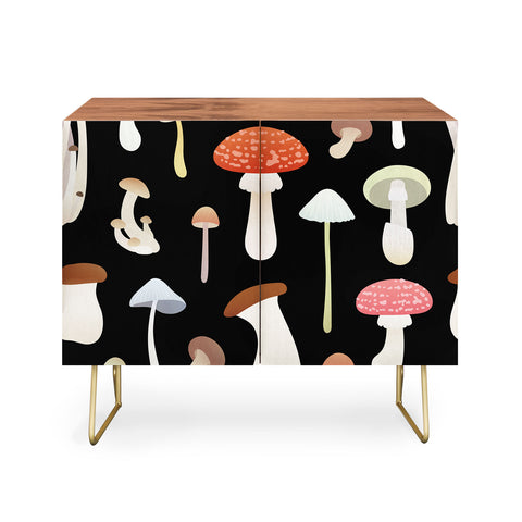 Noristudio Dreamy Mushrooms Pattern Credenza