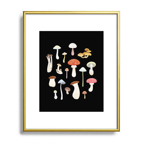 Noristudio Dreamy Mushrooms Pattern Metal Framed Art Print