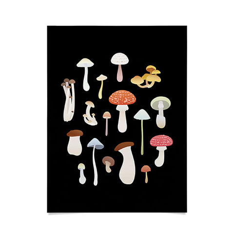 Noristudio Dreamy Mushrooms Pattern Poster