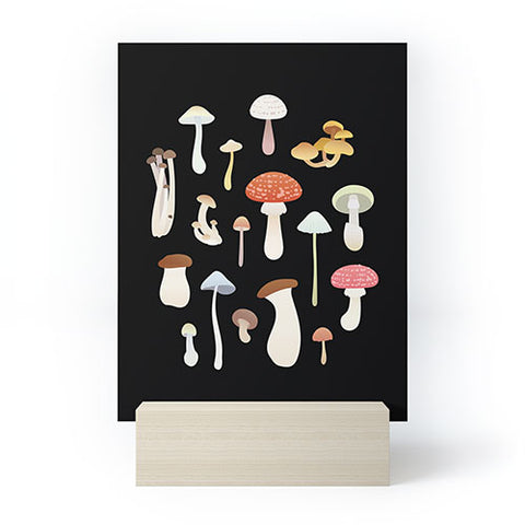 Noristudio Dreamy Mushrooms Pattern Mini Art Print
