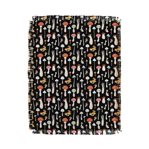 Noristudio Dreamy Mushrooms Pattern Throw Blanket