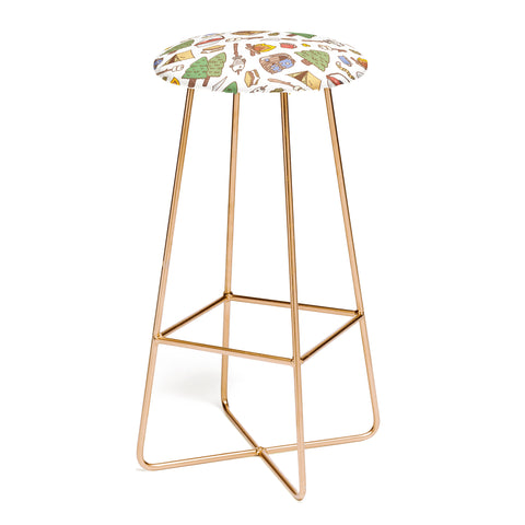 Noristudio Summer Camp Pattern Bar Stool