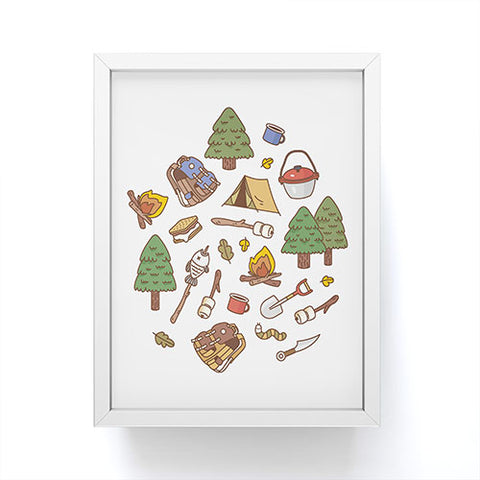 Noristudio Summer Camp Pattern Framed Mini Art Print