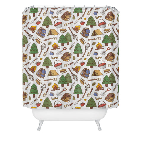Noristudio Summer Camp Pattern Shower Curtain