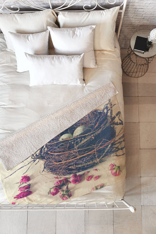 Olivia St Claire Bird Nest Fleece Throw Blanket