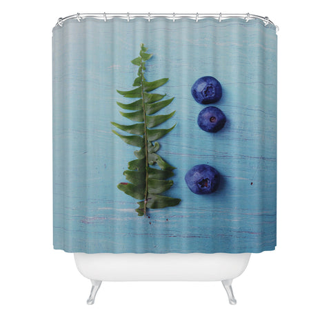 Olivia St Claire Blueberries and Fern Shower Curtain
