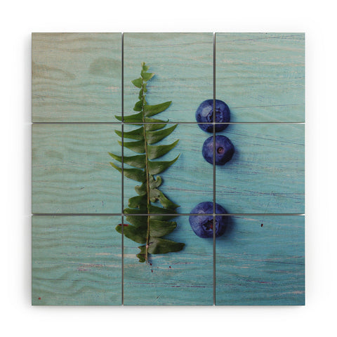 Olivia St Claire Blueberries and Fern Wood Wall Mural