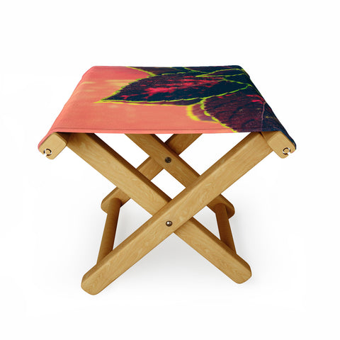 Olivia St Claire Coleus on Red Table Folding Stool