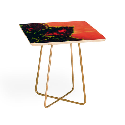 Olivia St Claire Coleus on Red Table Side Table
