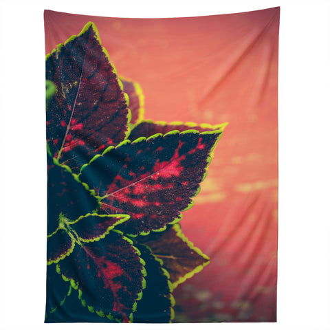 Olivia St Claire Coleus on Red Table Tapestry