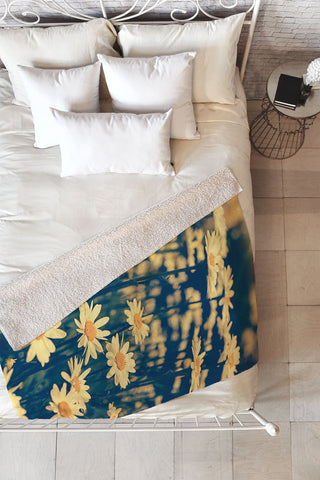 Olivia St Claire Daisies Fleece Throw Blanket