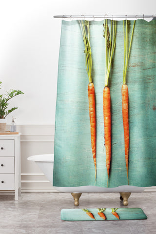 Olivia St Claire Eat Your Vegetables Shower Curtain And Mat