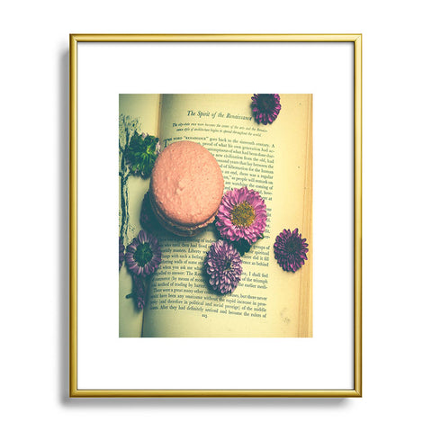 Olivia St Claire Flowers on a Page Metal Framed Art Print