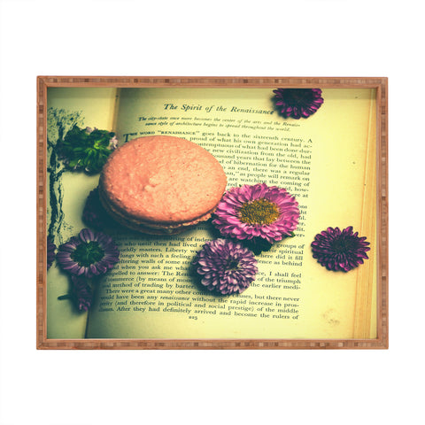 Olivia St Claire Flowers on a Page Rectangular Tray