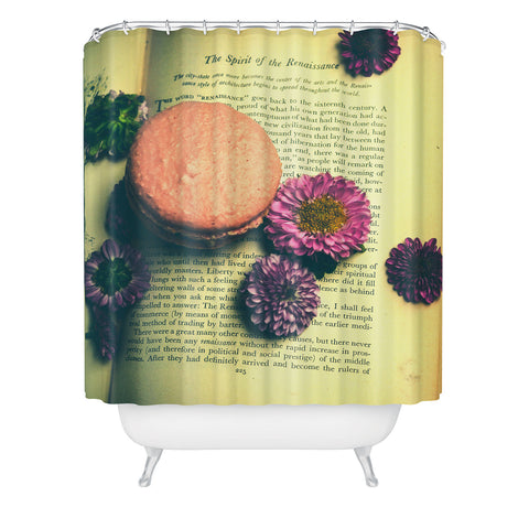 Olivia St Claire Flowers on a Page Shower Curtain