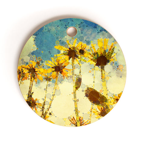 Olivia St Claire Happy Yellow Flowers Cutting Board Round