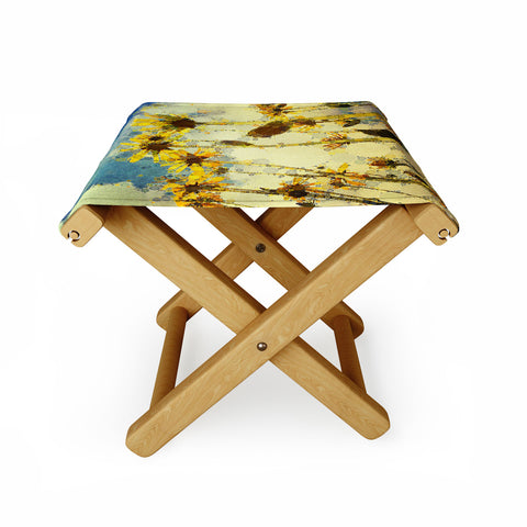 Olivia St Claire Happy Yellow Flowers Folding Stool