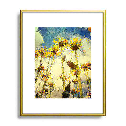Olivia St Claire Happy Yellow Flowers Metal Framed Art Print