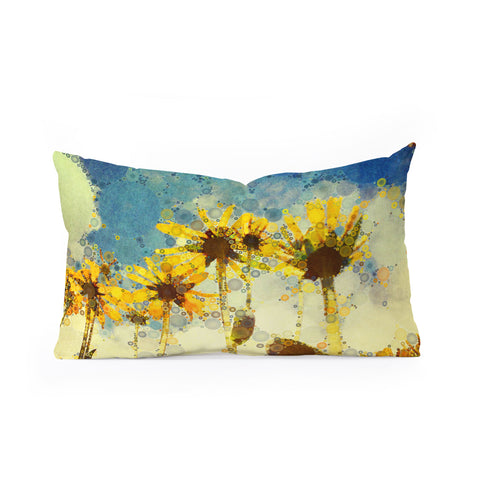 Olivia St Claire Happy Yellow Flowers Oblong Throw Pillow