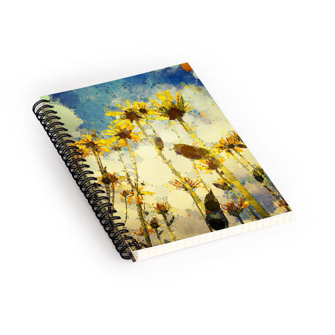 Olivia St Claire Happy Yellow Flowers Spiral Notebook