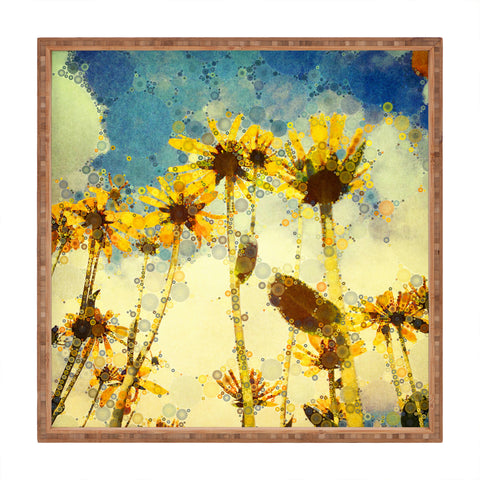 Olivia St Claire Happy Yellow Flowers Square Tray