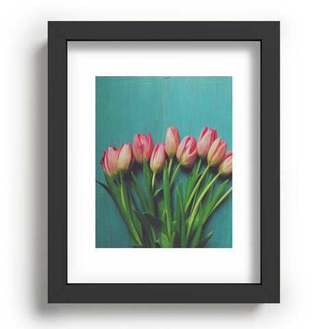 Olivia St Claire Lovely Pink Tulips Recessed Framing Rectangle