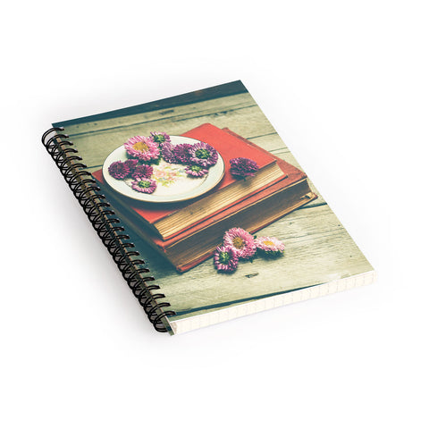 Olivia St Claire Old Books and Asters Spiral Notebook
