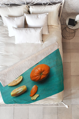 Olivia St Claire Orange Wedges Fleece Throw Blanket