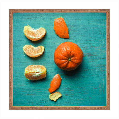 Olivia St Claire Orange Wedges Square Tray