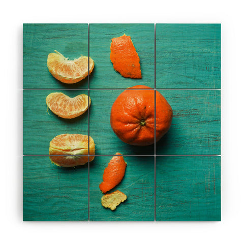 Olivia St Claire Orange Wedges Wood Wall Mural