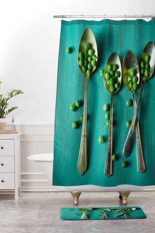Olivia St Claire Peas Please Shower Curtain And Mat