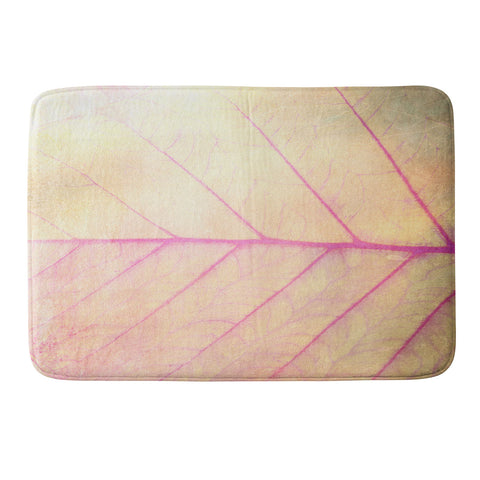 Olivia St Claire Pink Leaf Abstract Memory Foam Bath Mat