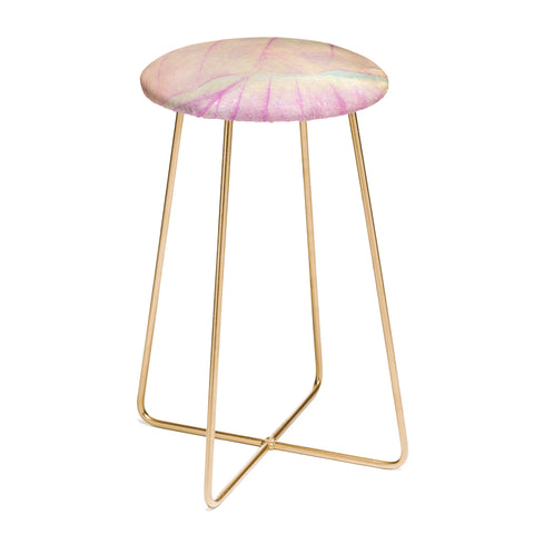 Olivia St Claire Pink Leaf Abstract Counter Stool
