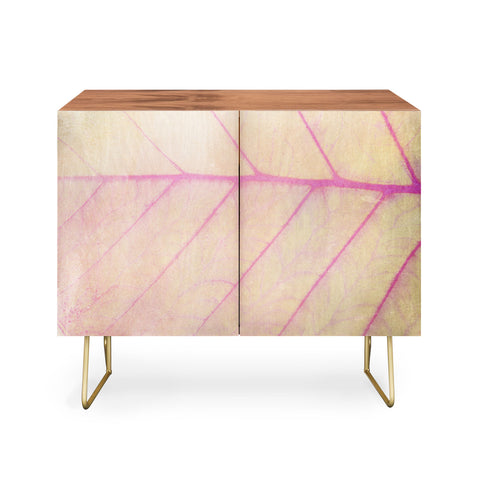 Olivia St Claire Pink Leaf Abstract Credenza