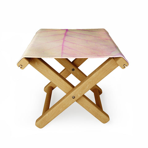 Olivia St Claire Pink Leaf Abstract Folding Stool