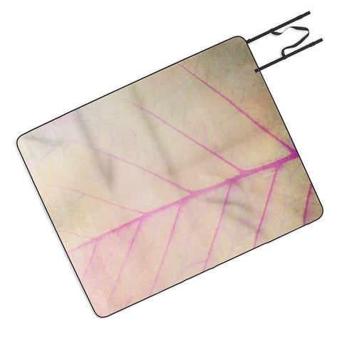 Olivia St Claire Pink Leaf Abstract Picnic Blanket