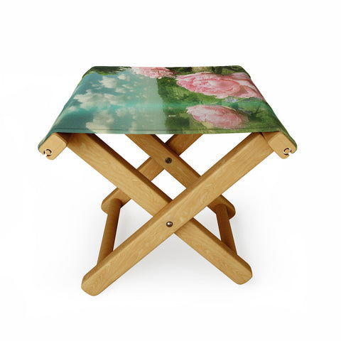 Olivia St Claire Pink Peony Folding Stool