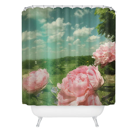Olivia St Claire Pink Peony Shower Curtain