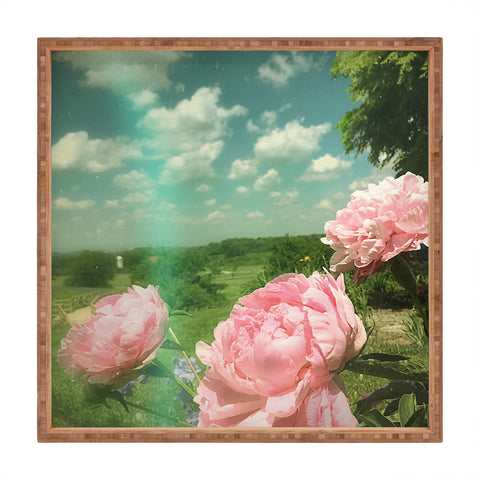 Olivia St Claire Pink Peony Square Tray