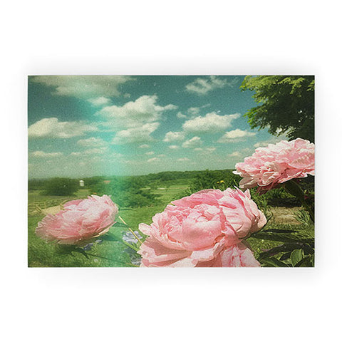 Olivia St Claire Pink Peony Welcome Mat