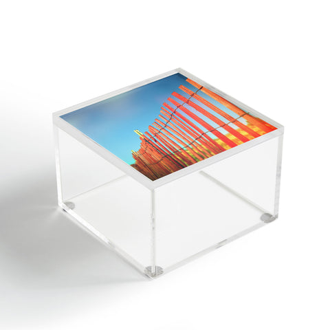 Olivia St Claire Red Beach Fence Acrylic Box