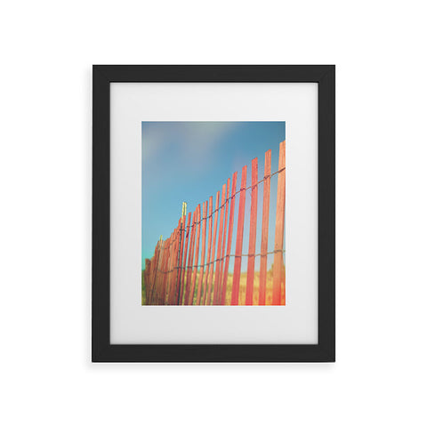 Olivia St Claire Red Beach Fence Framed Art Print