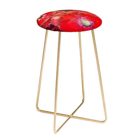 Olivia St Claire Red Poppy Abstract Counter Stool