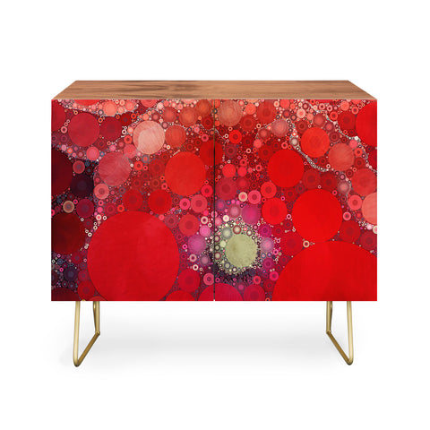 Olivia St Claire Red Poppy Abstract Credenza