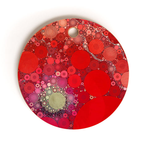 Olivia St Claire Red Poppy Abstract Cutting Board Round