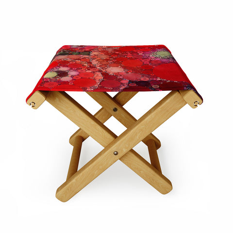 Olivia St Claire Red Poppy Abstract Folding Stool