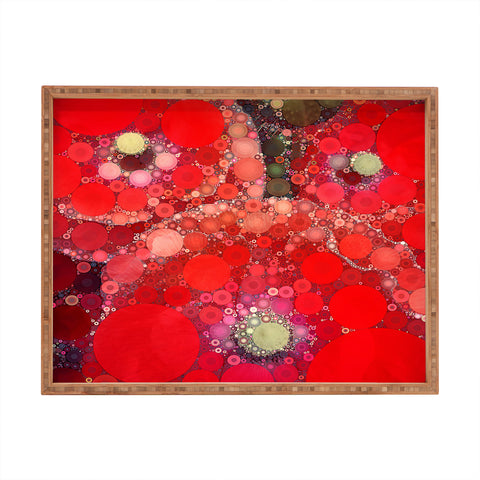 Olivia St Claire Red Poppy Abstract Rectangular Tray