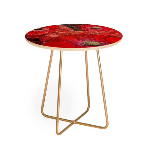 Olivia St Claire Red Poppy Abstract Round Side Table