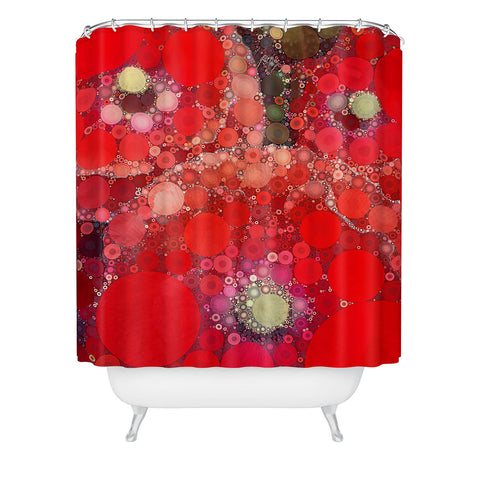 Olivia St Claire Red Poppy Abstract Shower Curtain